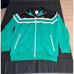 Ecko Unltd Track Jacket Men's Large Green Black Full Zip Y2K Steetwear